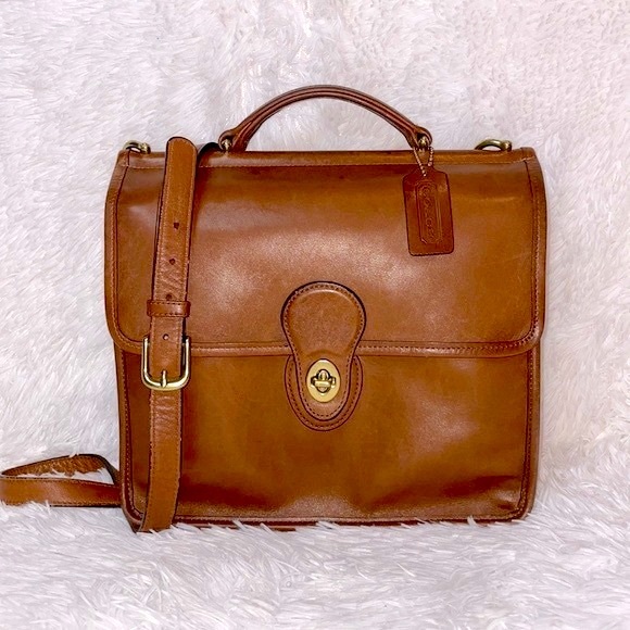 Coach Handbags - Coach Vintage Willis Messenger Crossbody Shoulder Bag 9927 British Tan Leather